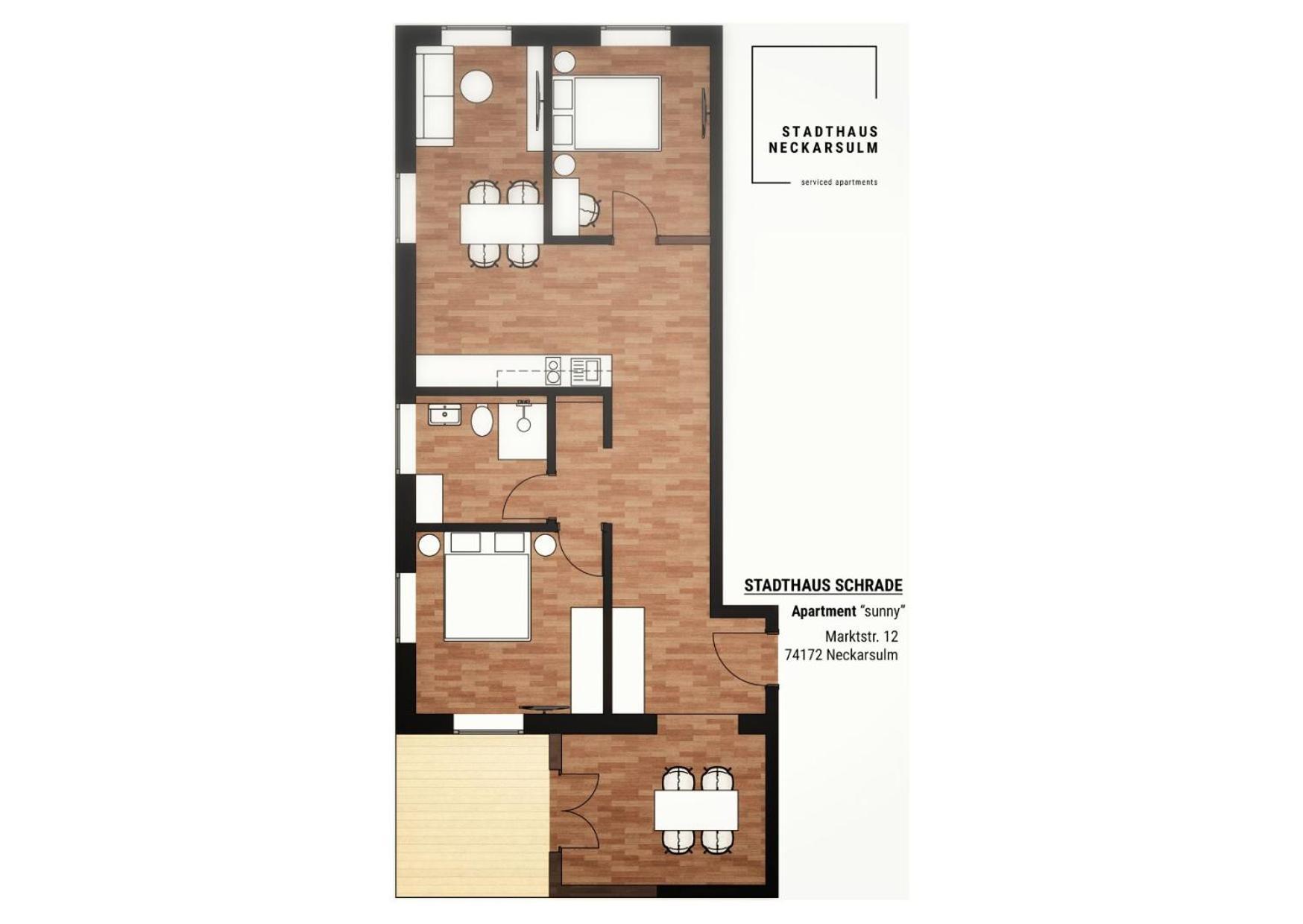 Stadthaus Neckarsulm Serviced Apartments - Stadthaus Schrade Exteriör bild
